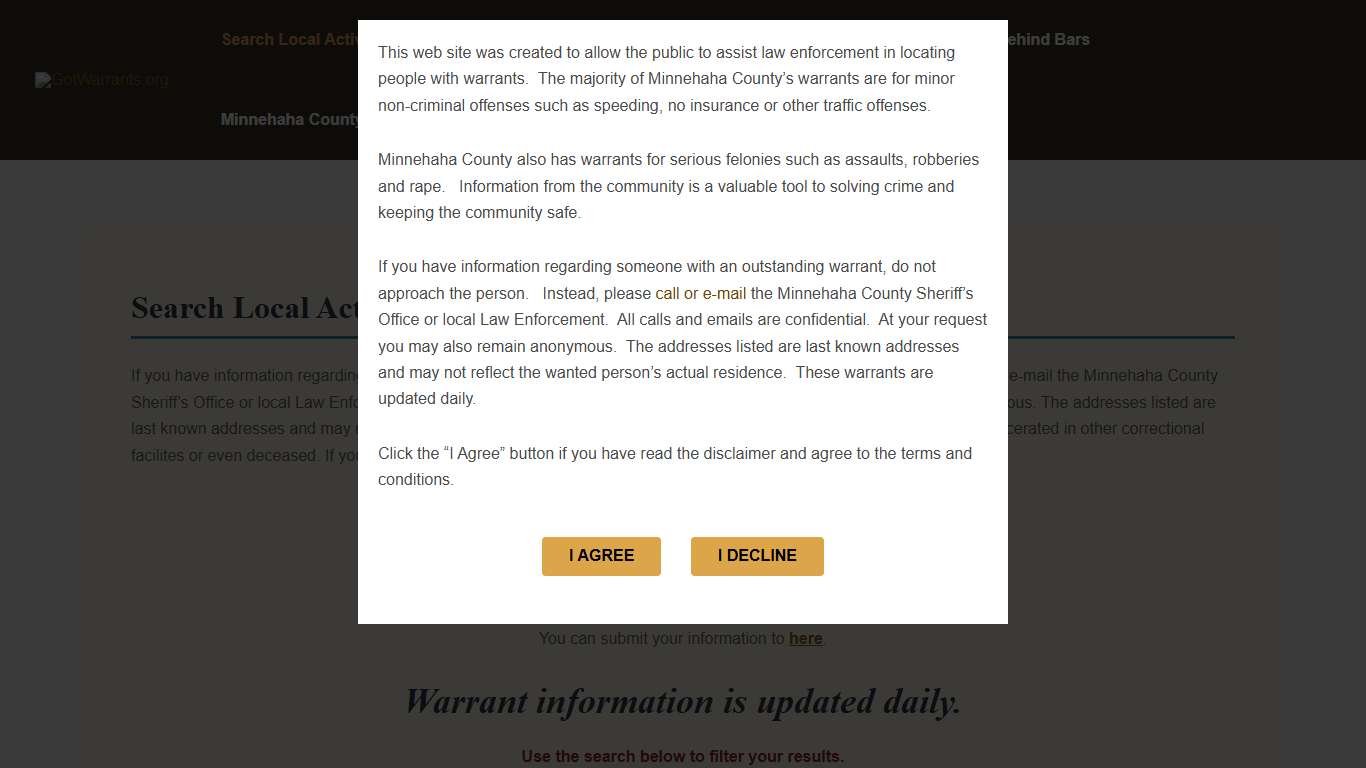 Search Local Active Warrants – gotwarrants.org
